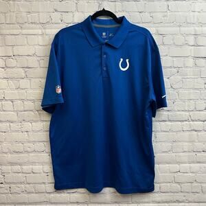 Nike NFL On Field Apparel Indianapolis Colts Blue Polo Short Sleeve Shirt XL